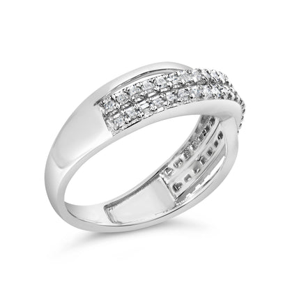 10K White Gold 1/2 Cttw Princess Diamond Split Shank Band Ring