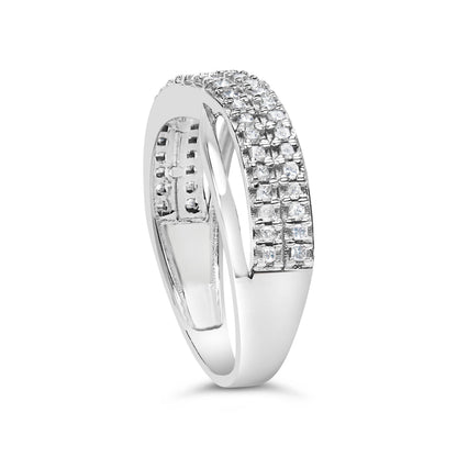 10K White Gold 1/2 Cttw Princess Diamond Split Shank Band Ring
