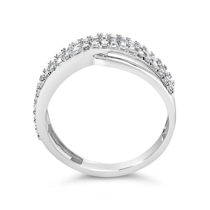 10K White Gold 1/2 Cttw Princess Diamond Split Shank Band Ring