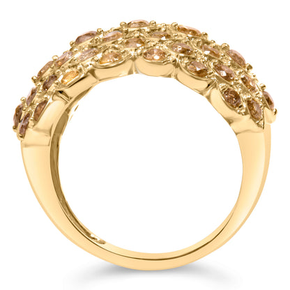 10K Yellow Gold 2.0 Cttw Brown Diamond Teardrop Design Cocktail Ring