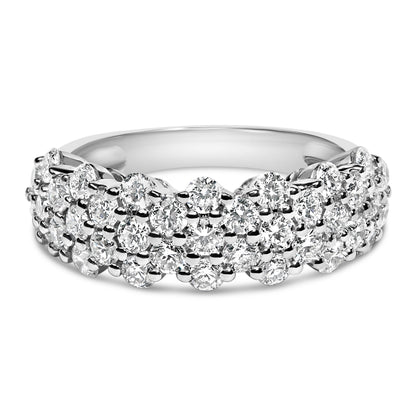 .925 Sterling Silver 2.0 cttw Lab Grown Diamond Scattered Band Ring (F-G Color, VS1-VS2 Clarity) - Ring Size 7