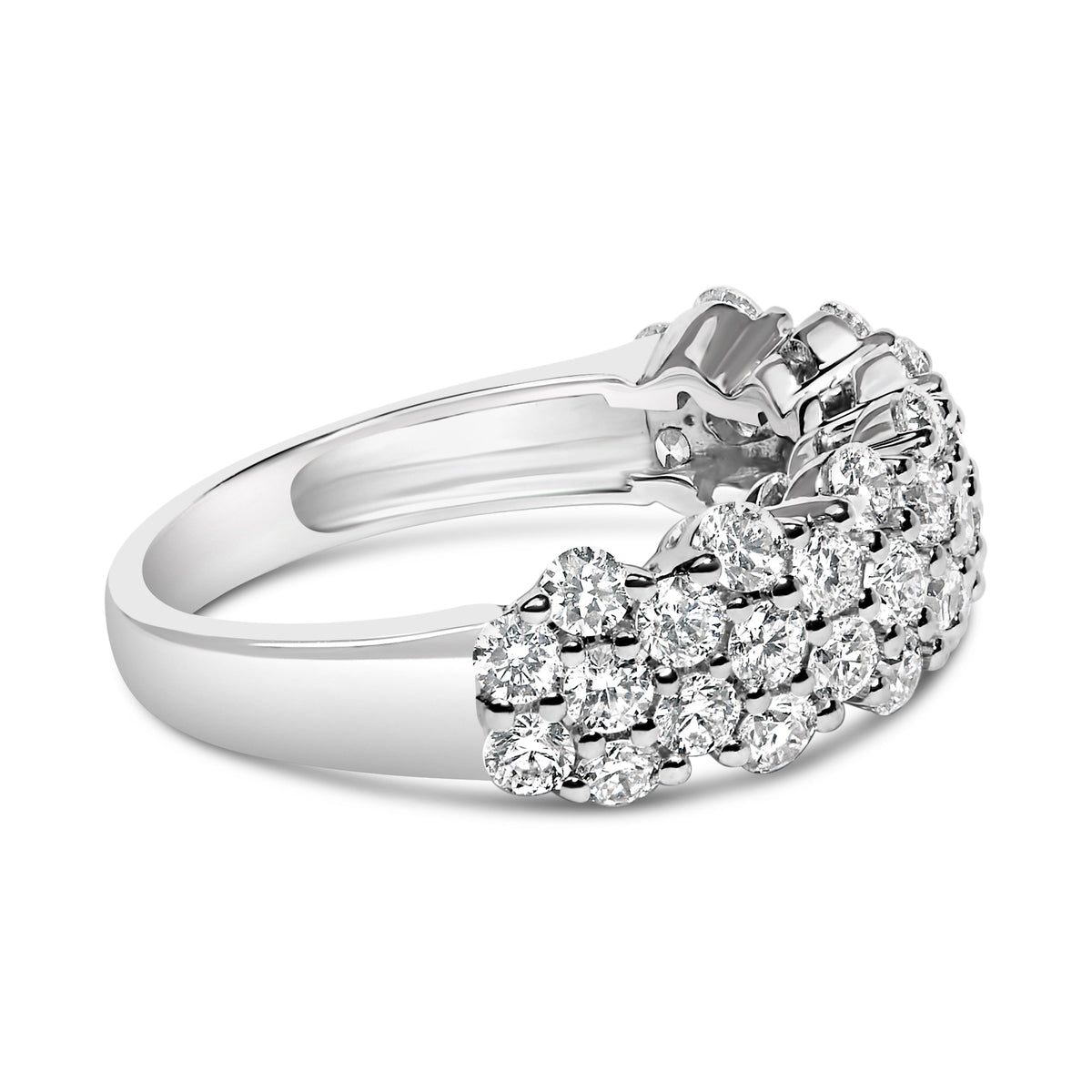 .925 Sterling Silver 2.0 cttw Lab Grown Diamond Scattered Band Ring (F-G Color, VS1-VS2 Clarity) - Ring Size 7