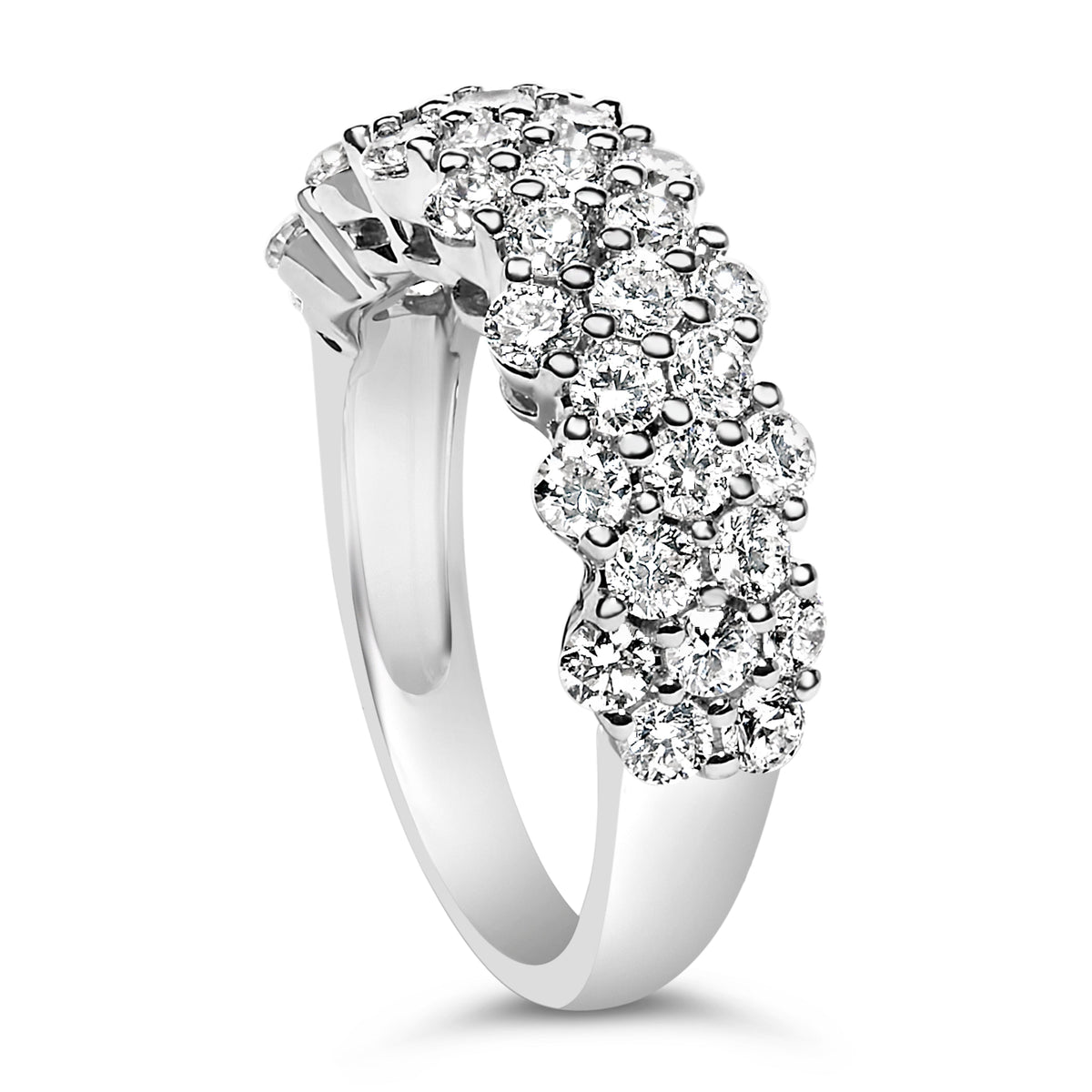 .925 Sterling Silver 2.0 cttw Lab Grown Diamond Scattered Band Ring (F-G Color, VS1-VS2 Clarity) - Ring Size 7