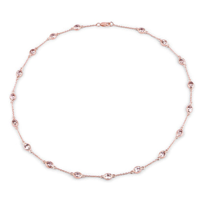 4.86 Carat Genuine Morganite .925 Sterling Silver Necklace