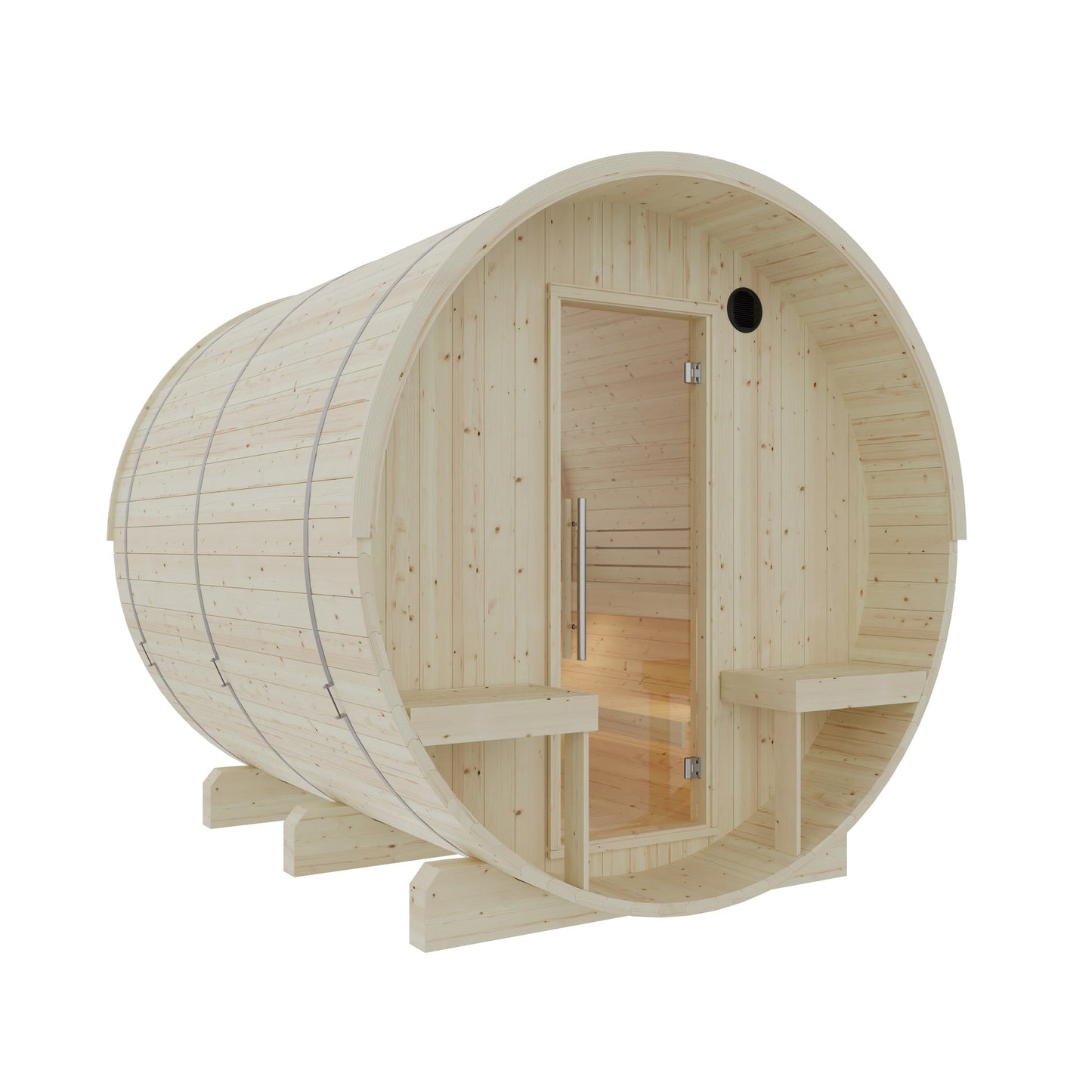 Helsinki Finnish Barrel Sauna with Terrace and WiFi Heater - Finnish Sauna Builders