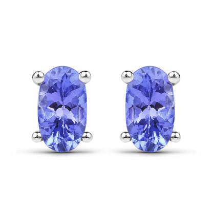 0.50 Carat Genuine Tanzanite .925 Sterling Silver Earrings