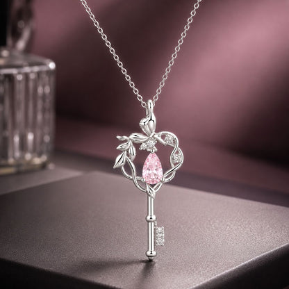 925 Sterling Silver Necklace with CZ in Pavé Setting, 400+50mm Length for Women
