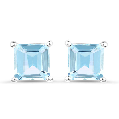 2.50 Carat Genuine Blue Topaz .925 Sterling Silver Earrings