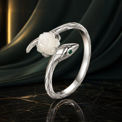 925 Sterling Silver White Gold Plated Ring with Cubic Zirconia for Women