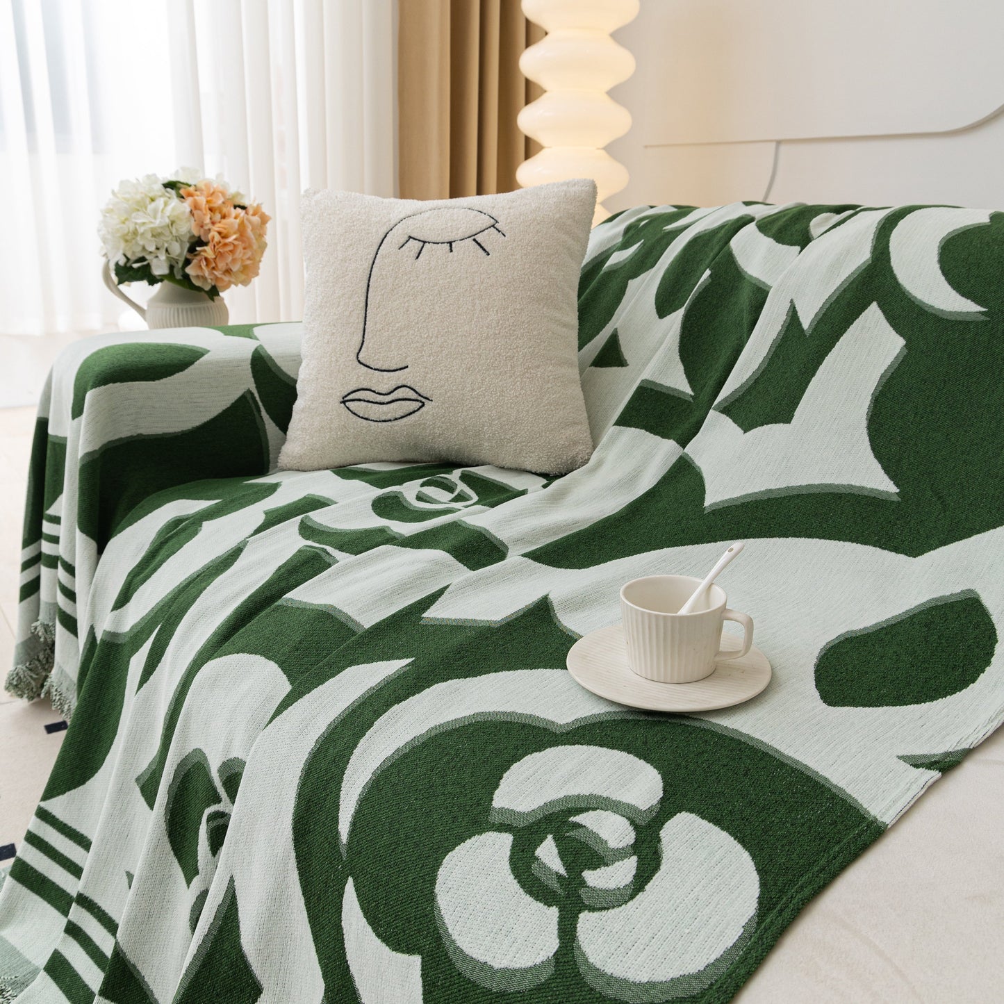 Chenille Sofa Cover Blanket, Couch Cover Blanket Throws for Couches Living Room Furniture Throw Covers