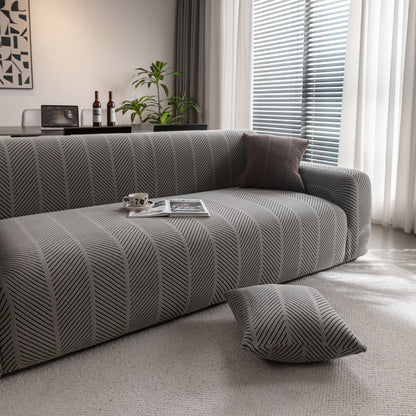 High Stretch Chevron Sofa Cover, Soft Washable Textured Jacquard Slipcover for Couch