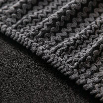 Modern Textured Stretch Sofa Cover, Plush Fleece Sofa Slipcover with 3D Stripe Texture