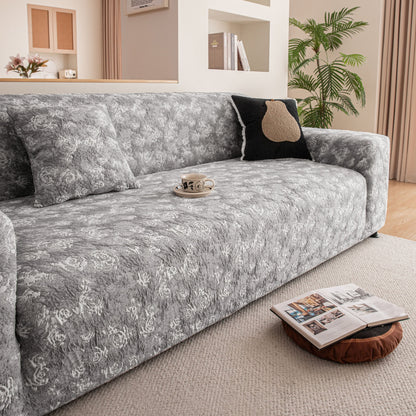 High Stretch Thick 3D Spacer Sofa Cover, Air-Layer Jacquard Cushioned Couch Slipcover