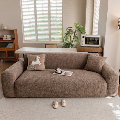 Elastic Stretch Sofa Cover Slipcover, Soft Plush Bubble Textured Jacquard Couch Cover