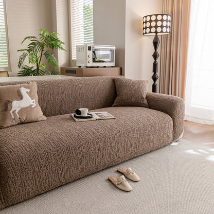 Elastic Stretch Sofa Cover Slipcover, Soft Plush Bubble Textured Jacquard Couch Cover