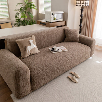 Elastic Stretch Sofa Cover Slipcover, Soft Plush Bubble Textured Jacquard Couch Cover