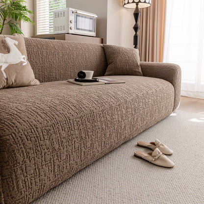 Elastic Stretch Sofa Cover Slipcover, Soft Plush Bubble Textured Jacquard Couch Cover