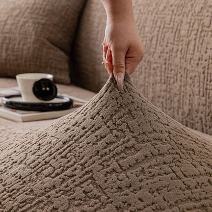 Elastic Stretch Sofa Cover Slipcover, Soft Plush Bubble Textured Jacquard Couch Cover