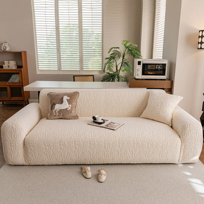 Elastic Stretch Sofa Cover Slipcover, Soft Plush Bubble Textured Jacquard Couch Cover