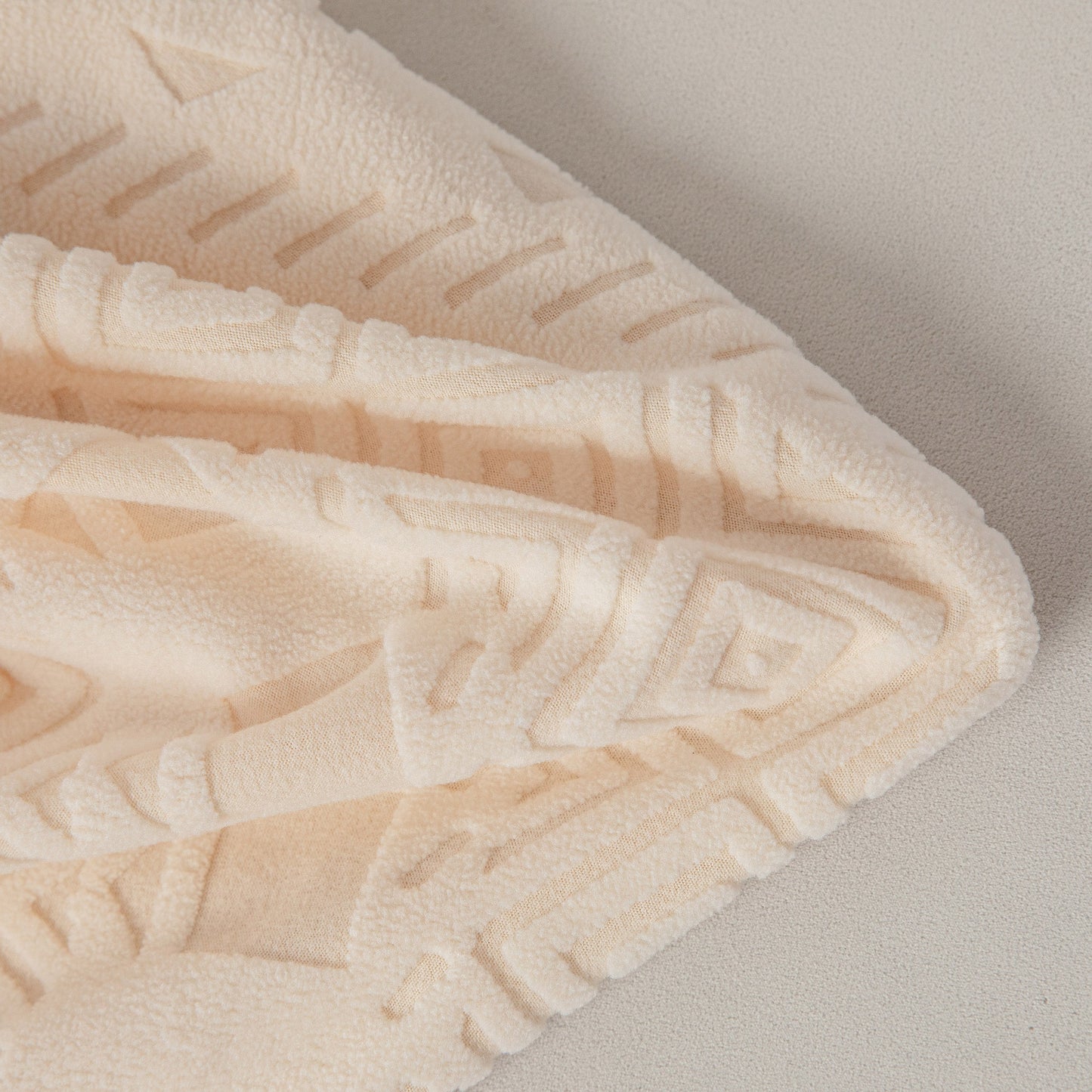 High Stretch Embossed Geometric Slipcover for Couch, Cozy Plush Fleece Couch Cover