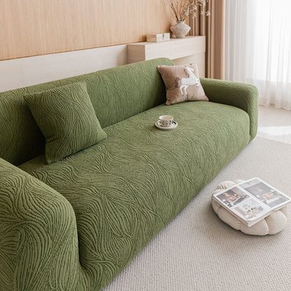 Elastic Stretch Sofa Cover Slipcover,  Thick Plush Wavy Flowing Texture Couch Cover