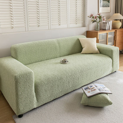 High Elastic Floral Couch Slipcover, Jacquard Stretch Non-Slip Furniture Protector