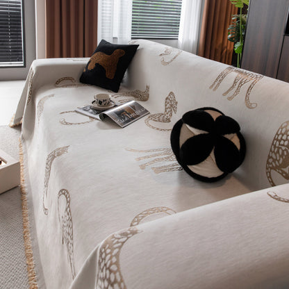 Leopard Sofa Cover Blanket Stylish Furniture Protector Throw for Couches & Loveseats