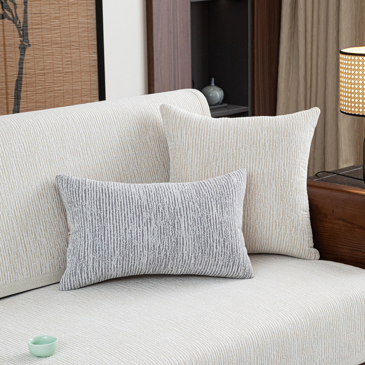 Textured Striped Sofa Cover, Non-Slip Couch Protector for Pets, Kids & Daily Use
