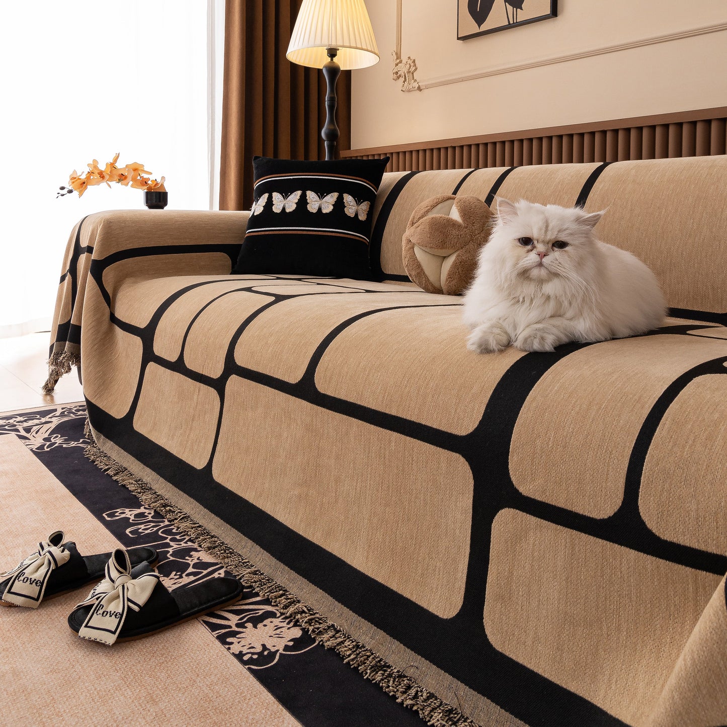 Modern Geometric Sofa Cover Decorative Couch Throw Blanket Furniture Protector