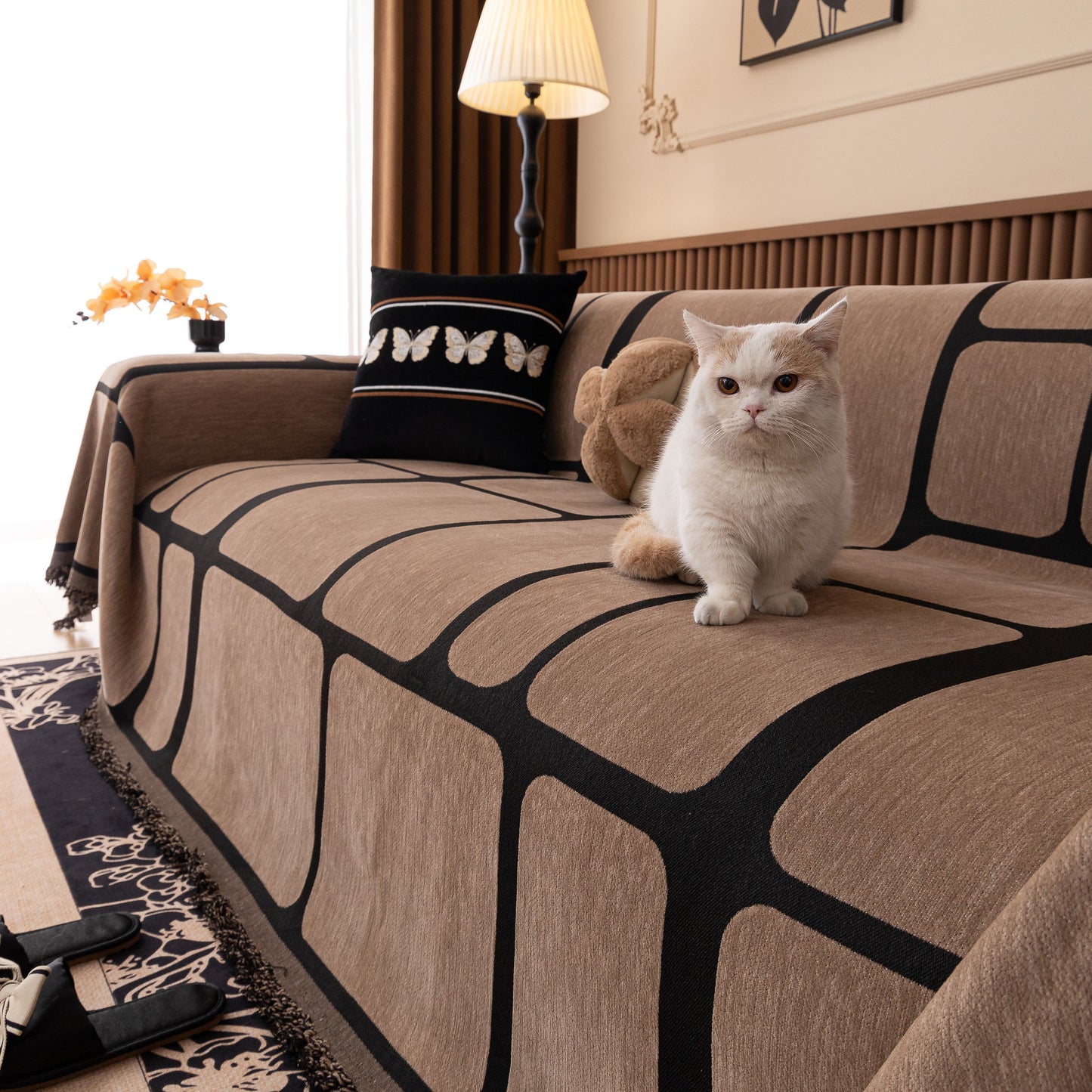Modern Geometric Sofa Cover Decorative Couch Throw Blanket Furniture Protector