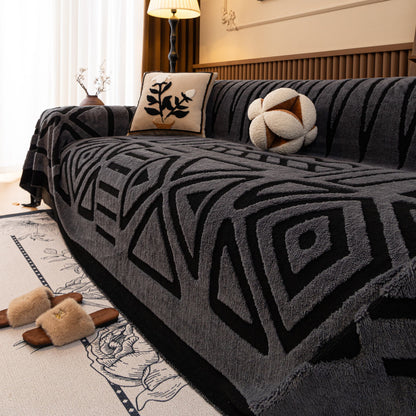 Boho Plush Couch Cover Bohemian Throw Blanket Decor Covers Sofa Chair Furniture Bed