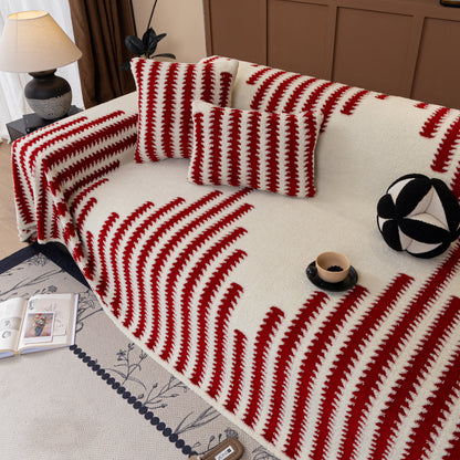 Jacquard Fleece Throw Blanket for Couch Plush Fuzzy Cozy Soft Blankets and Throws for Sofa