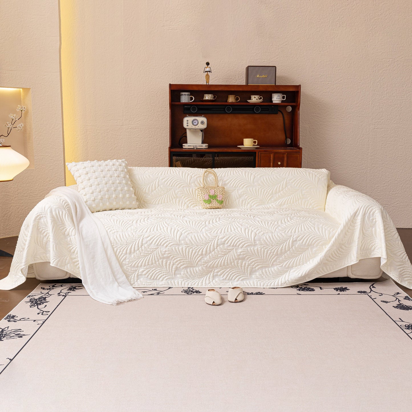 Cooling Quilted Non-Slip Furniture Protector for Pets & Kids, Washable Sofa Slipcover