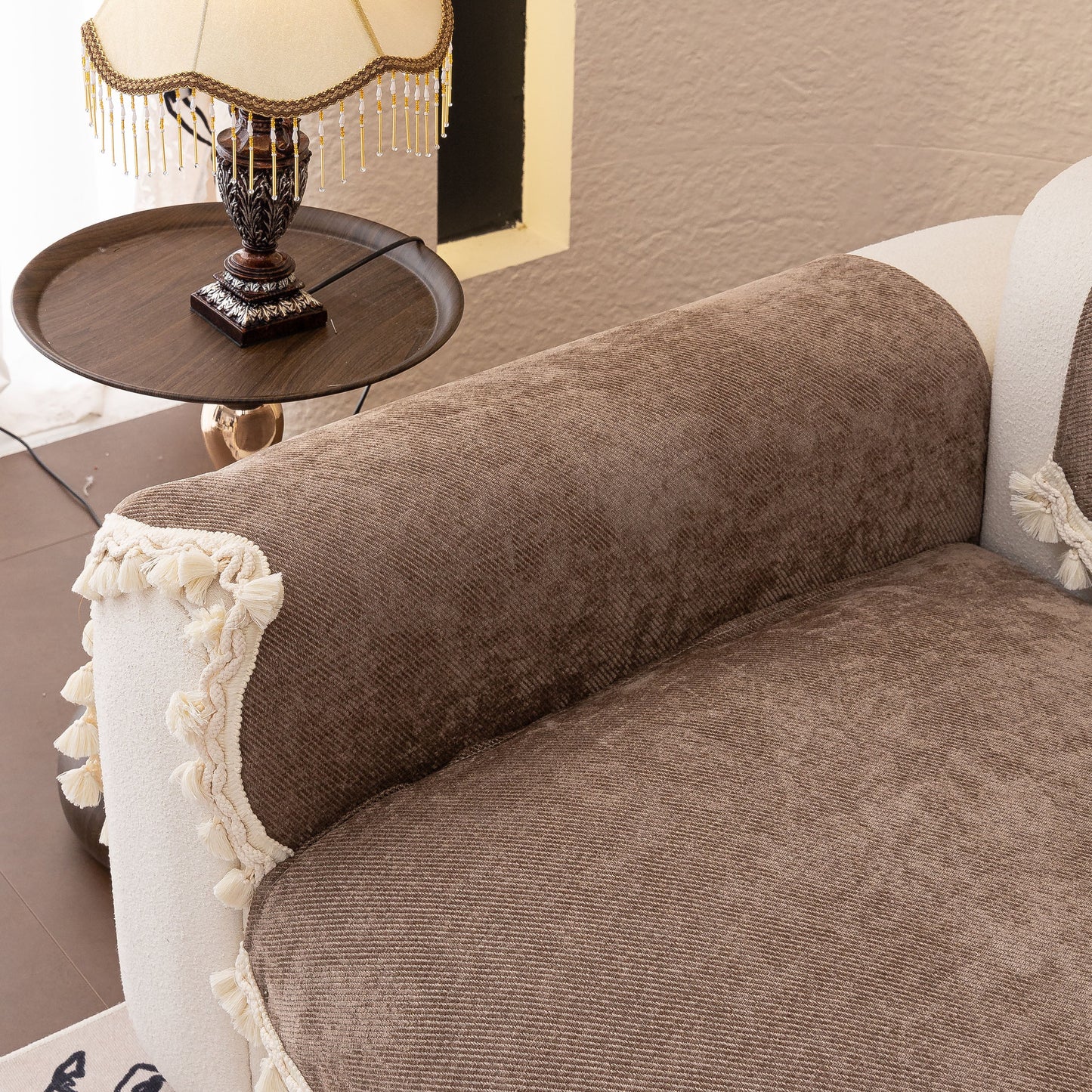 Chenille Sofa Cover Towel – Non-Slip, Washable Pets Couch Protector with Tassels