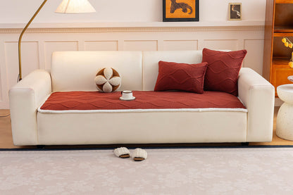Thickened Crystal Velvet Sofa Cover, Non-Slip Quilted Couch Protector for Pets & Kids