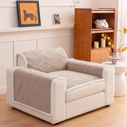Thickened Crystal Velvet Sofa Cover, Non-Slip Quilted Couch Protector for Pets & Kids