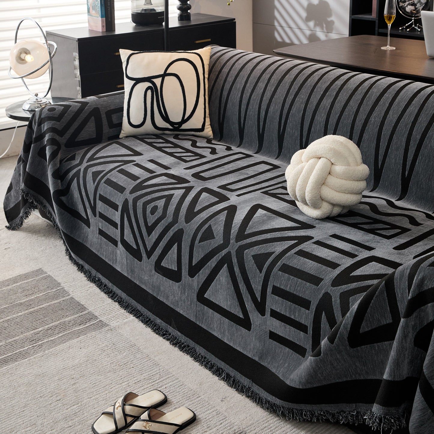 Boho Chenille Sofa Throw Covers Sectional Sofa Couch Cover Sofa Protector Covers
