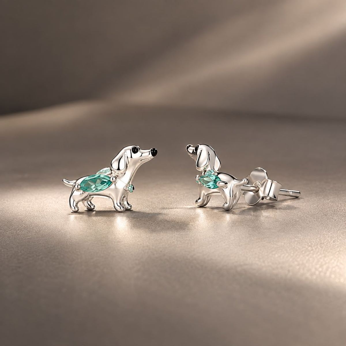 925 Sterling Silver White Gold Plated Transparent Glass Enamel 0.7 x 1.0 cm Earrings for Women