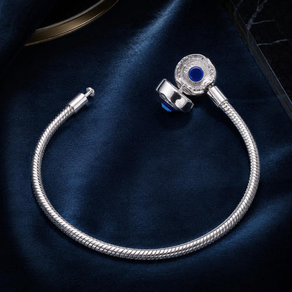 925 Sterling Silver Bracelet with CZ & Resin, Size 17.0