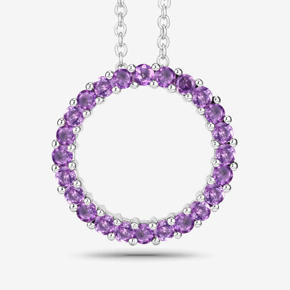 0.72 Carat Genuine Amethyst .925 Sterling Silver Pendant
