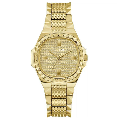 Guess Women's Rebellious Gold Tone Analog