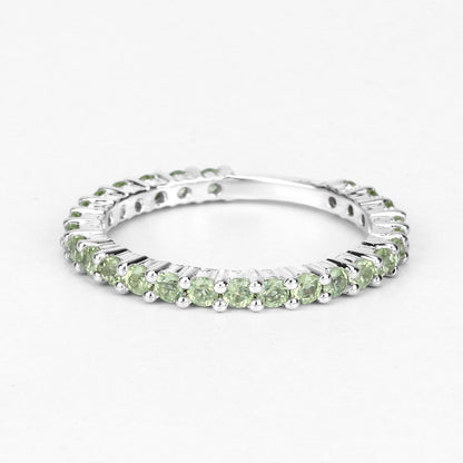 0.91 Carat Genuine Peridot .925 Sterling Silver Ring