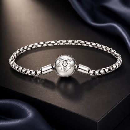 925 Sterling Silver Bracelet 19cm with CZ Stones for Women
