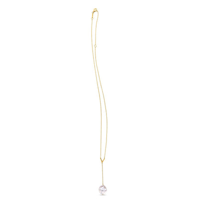 14k Yellow Gold Tesoro Pearl Lariat Necklace