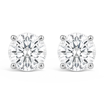 IGI Certified 14K Yellow Gold 1.00 Cttw Round Lab Grown Diamond Solitaire Stud Earrings