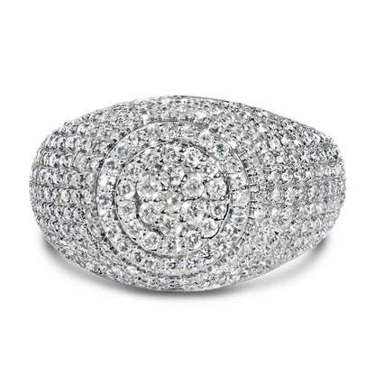 Men's 10K Yellow Gold 1 1/2 Cttw Diamond Cluster Dome Band Ring