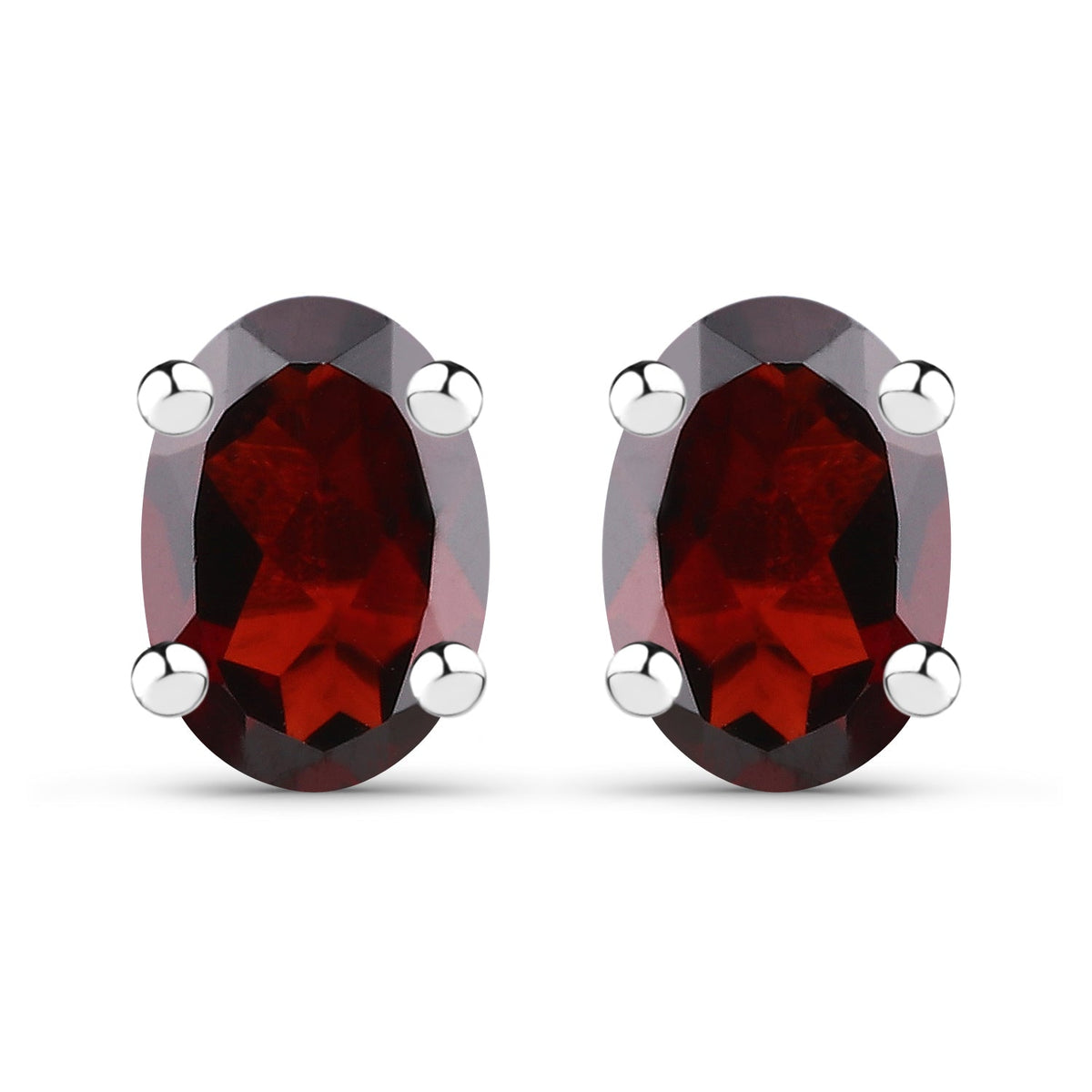 1.70 Carat Genuine Garnet .925 Sterling Silver Earrings
