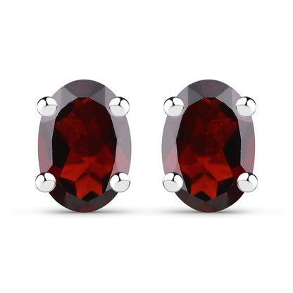 1.70 Carat Genuine Garnet .925 Sterling Silver Earrings