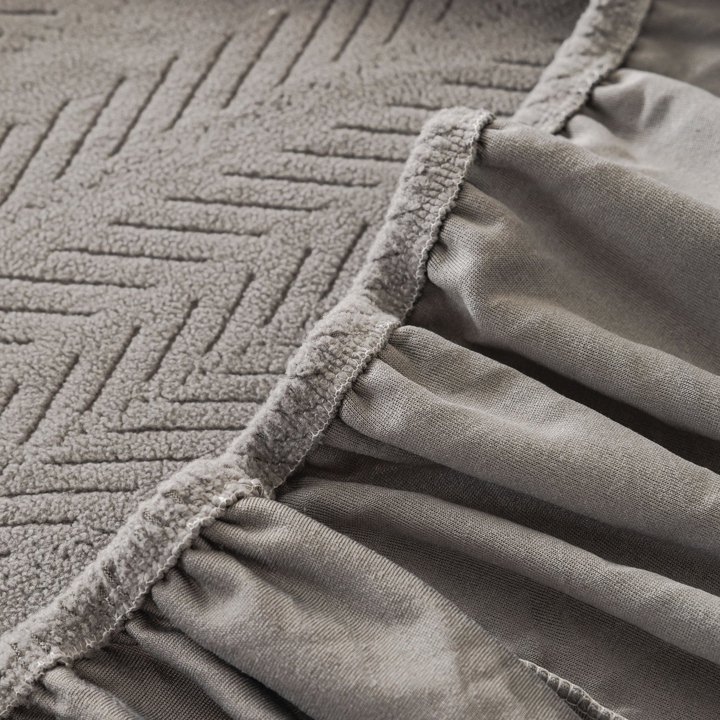 High Stretch Herringbone Textured Slipcover for Standard & L-Shaped Sectional Couches