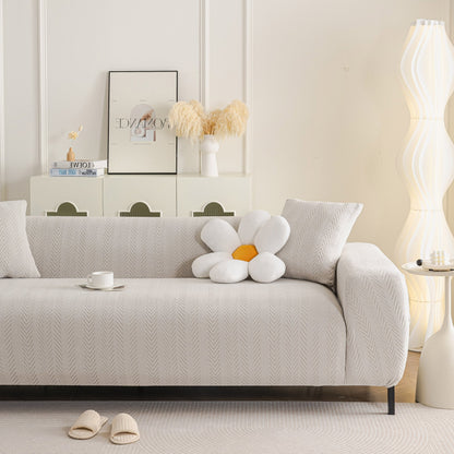 High Stretch Herringbone Textured Slipcover for Standard & L-Shaped Sectional Couches